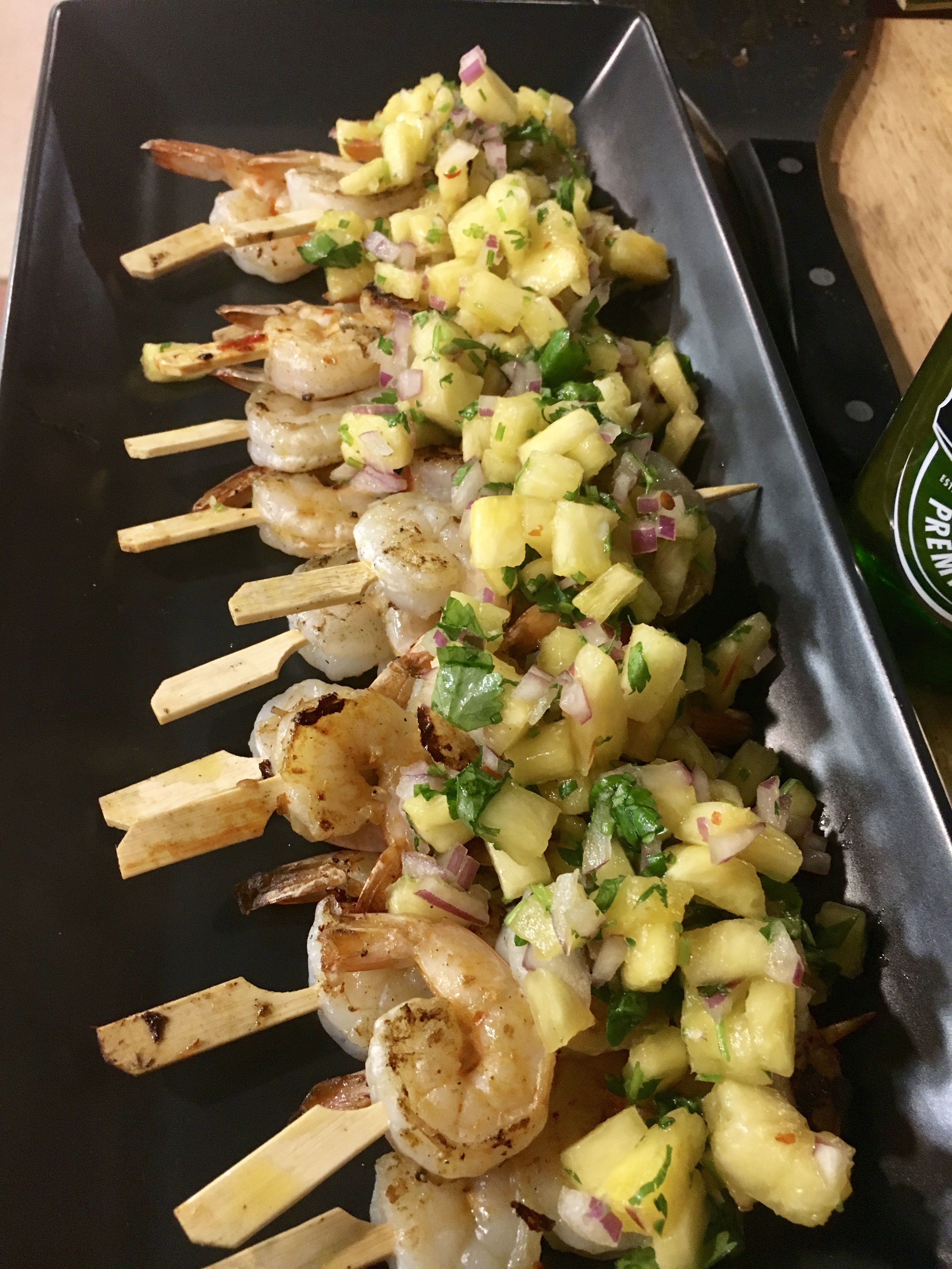 Food Jax Hamilton / Grilled Spicy Sticky Prawns w Pineapple Salsa