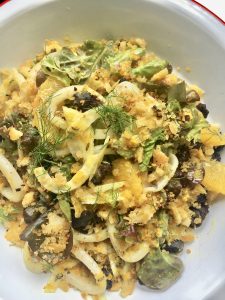 Squid, Fennel, Black Pudding Salad w Orange Juice Dressing - Jax Hamilton Cooks