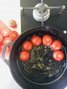Tomato and Basil Pesto Tarte Tatin - Jax Hamilton Cooks